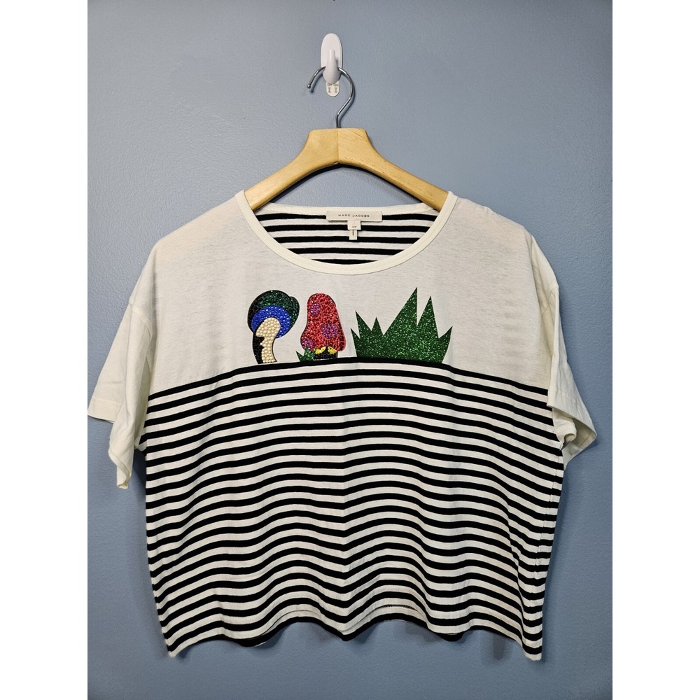 Marc Jacobs x Julie Verhoeven Striped Mushroom Tee Small Cottagecore Pop Art